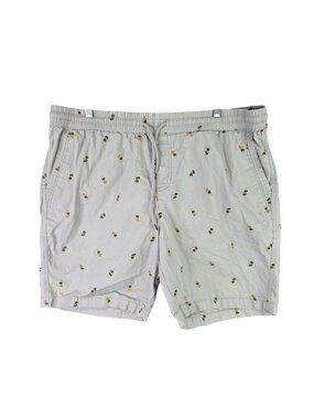Mens Charleston Threads Beige Hula Girl Print Drawstring Shorts 100% Cotton XXL